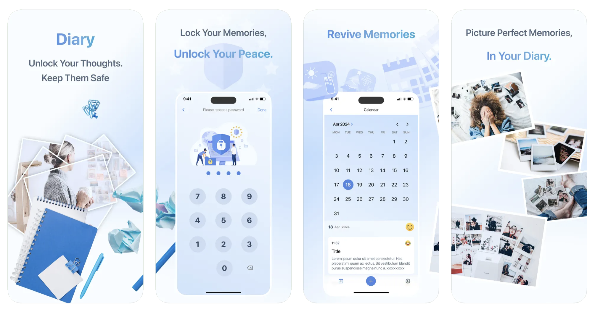 Private Diary & Journal App: a personal password-protected diary (iOS) app listing thumbnail