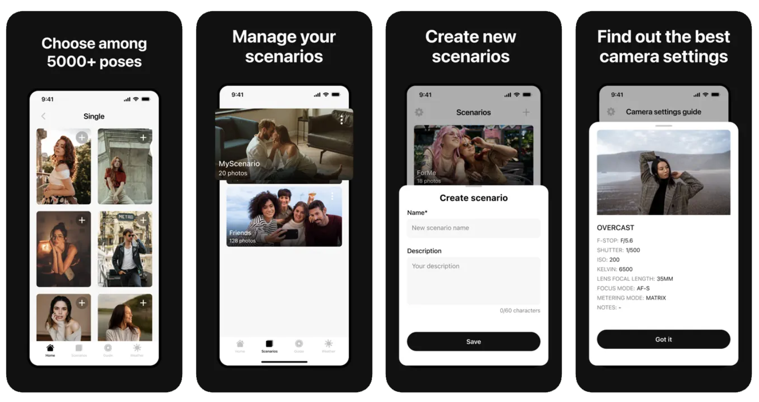 Posa Photography Posing Ideas (iOS, Android) app listing thumbnail