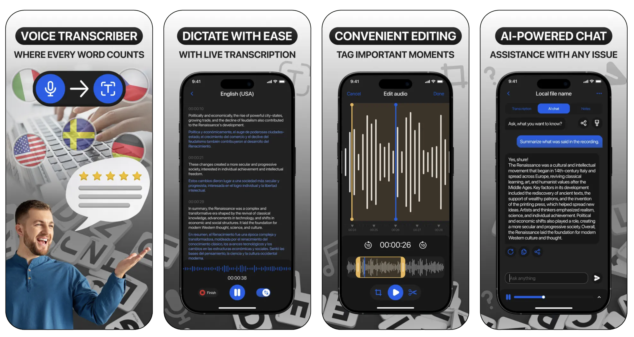AI Note Taker: Talk Transcribe (iOS) app listing thumbnail