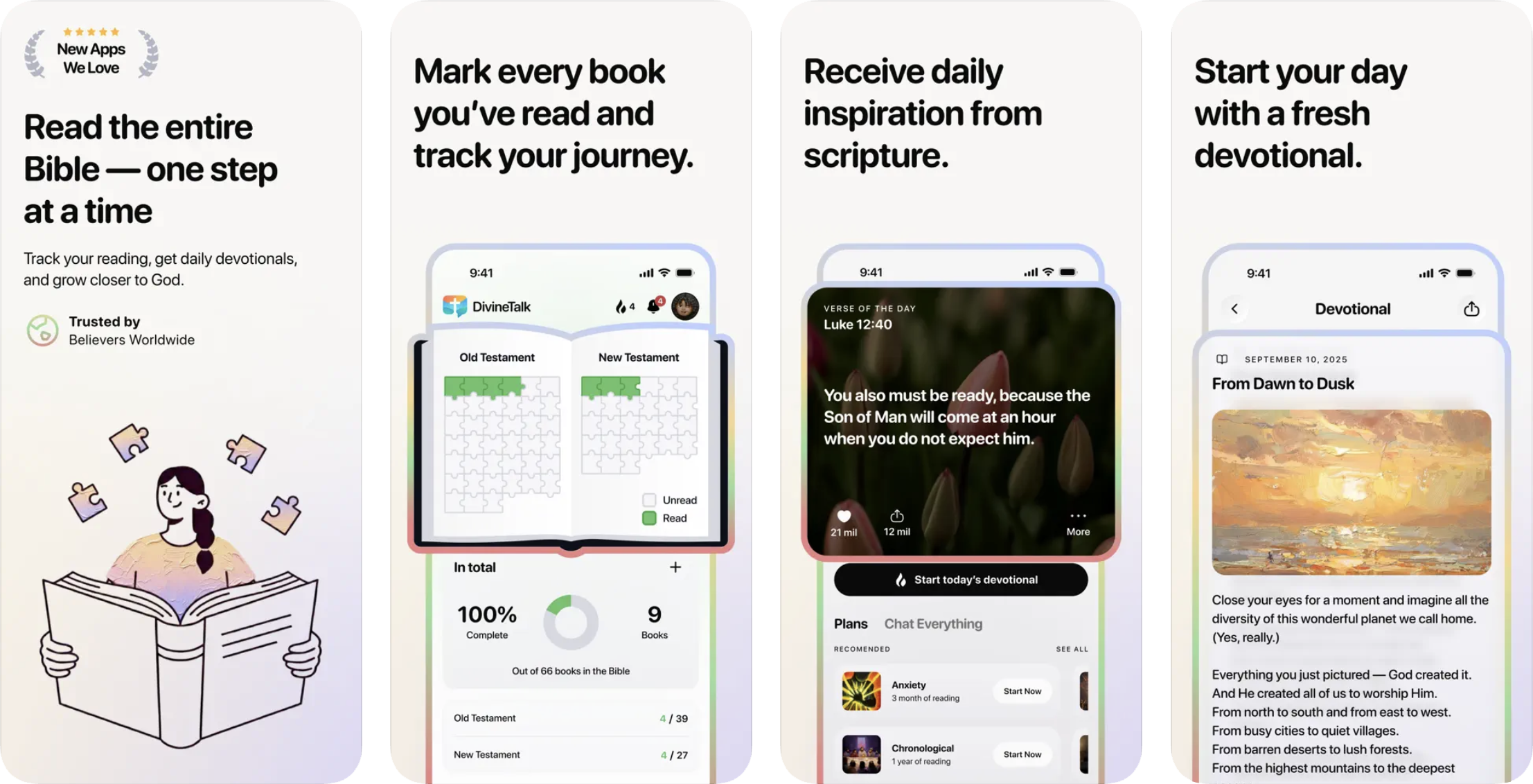DivineTalk - Bible Tracker (iOS, Android) app listing thumbnail