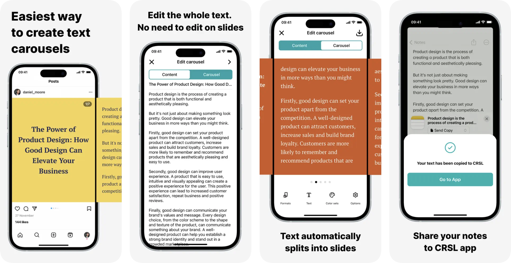CRSL: Carousel Insta Post Maker (iOS) app listing thumbnail